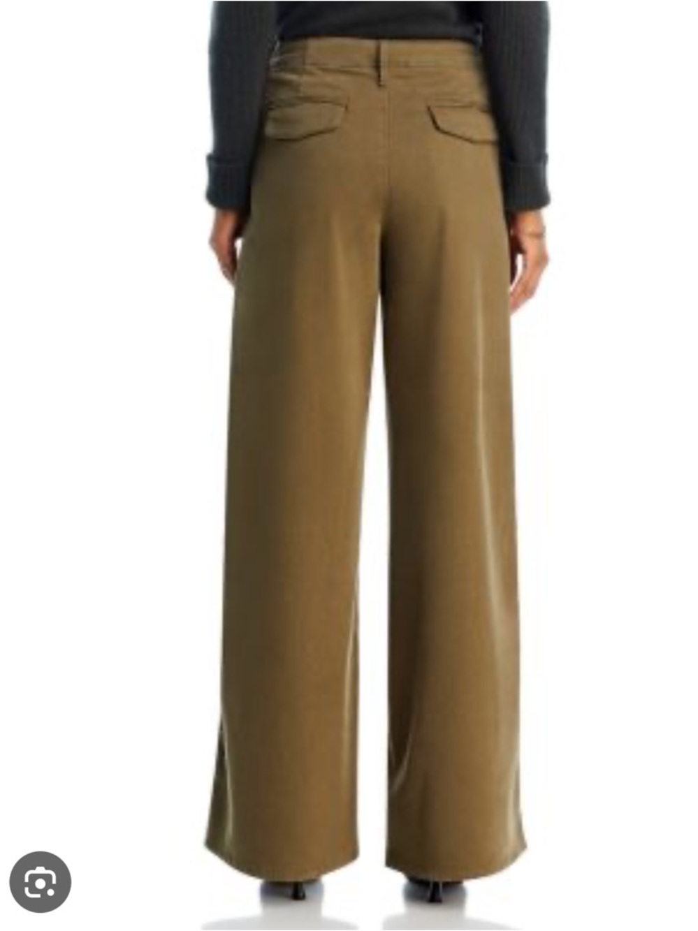 NEW Rag & Bone High Rise Wide Leg Chino Pants Trousers in Olive Color. Size 8. - Picture 3 of 16
